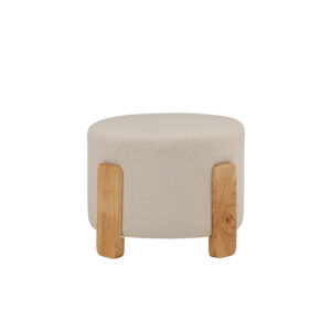 Coffey – Ottoman – Naturel, Blanc – ⌀50 cm