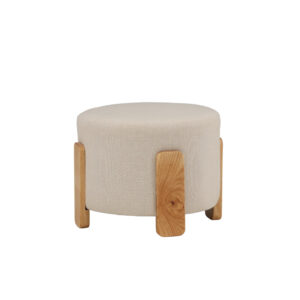 Coffey – Ottoman – Naturel, Blanc – ⌀50 cm