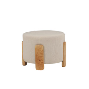 Coffey – Ottoman – Naturel, Blanc – ⌀50 cm