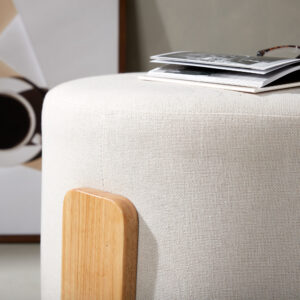 Coffey – Ottoman – Naturel, Blanc – ⌀50 cm