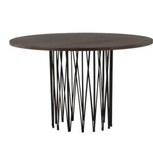 Stone – Table à manger ronde – Noir, Moka – ⌀120 cm