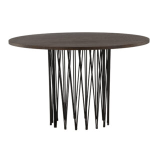 Stone – Table à manger ronde – Noir, Moka – ⌀120 cm