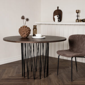 Stone – Table à manger ronde – Noir, Moka – ⌀120 cm