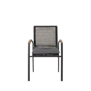 Dallas – Chaise de salle à manger – Noir, Gris – 64 x 84 x 57 cm