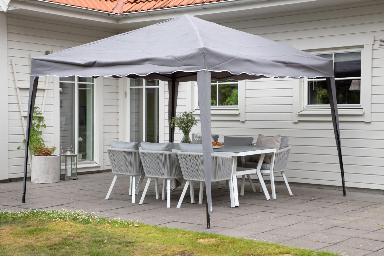 Easy Up – Gazebo – Noir, Gris – 295 x 250 x 295 cm