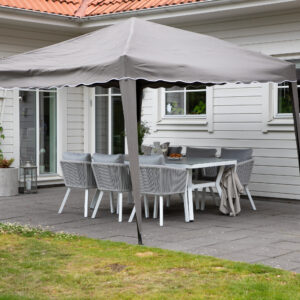 Easy Up – Gazebo – Blanc, Marron – 295 x 250 x 295 cm