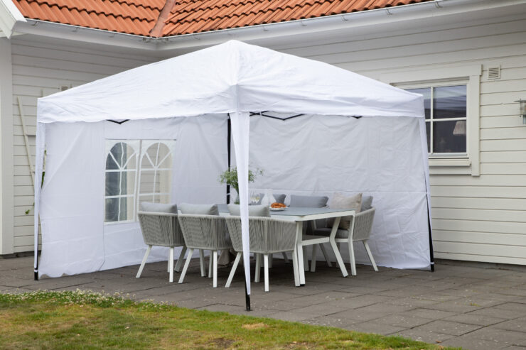 Easy Up – Gazebo – Blanc – 295 x 250 x 295 cm