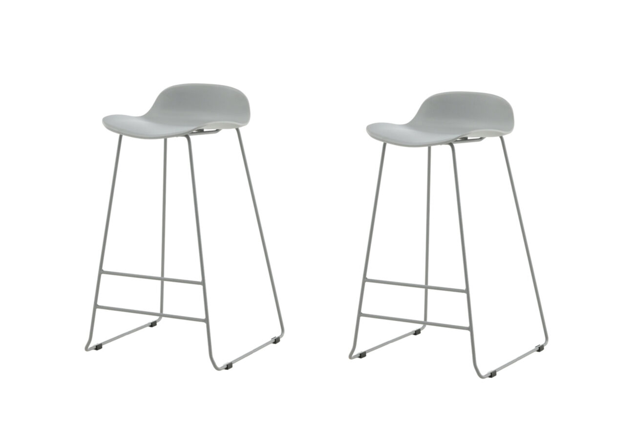 Wave – Chaise de bar – Gris – 42 x 87 x 50 cm