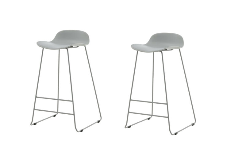 Wave – Chaise de bar – Gris – 42 x 87 x 50 cm
