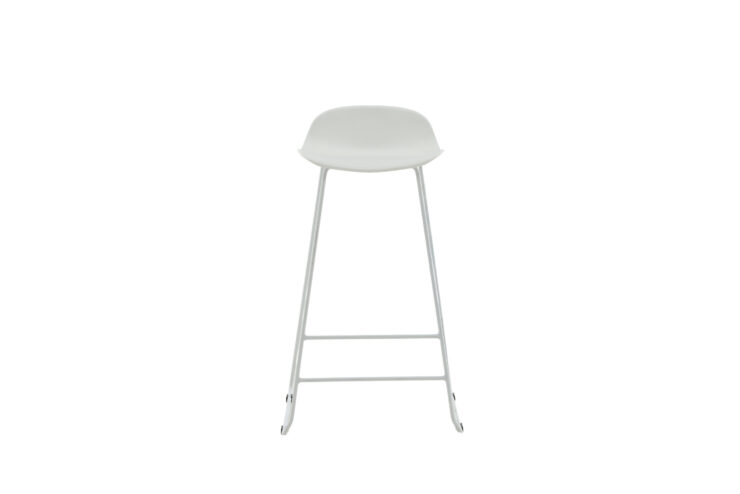 Wave – Chaise de bar – Blanc – 42 x 87 x 50 cm