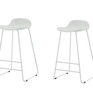 Wave – Chaise de bar – Blanc – 42 x 87 x 50 cm
