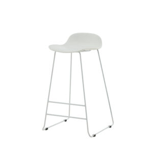 Wave – Chaise de bar – Blanc – 42 x 87 x 50 cm