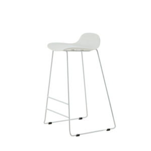 Wave – Chaise de bar – Blanc – 42 x 87 x 50 cm