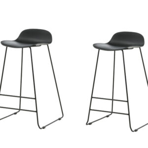 Wave – Chaise de bar – Noir – 42 x 87 x 50 cm