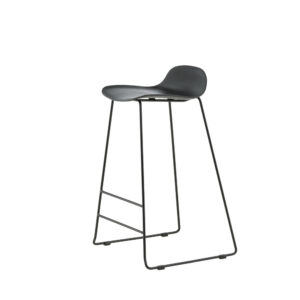 Wave – Chaise de bar – Noir – 42 x 87 x 50 cm