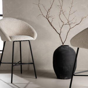 Velvet – Chaise de bar – Noir, Blanc – 57 x 97 x 59 cm