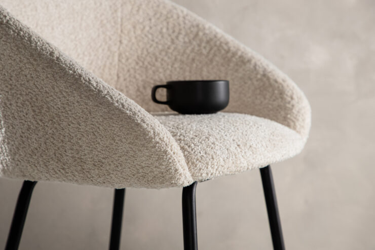 Velvet – Chaise de bar – Noir, Blanc – 57 x 97 x 59 cm