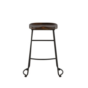 Ozark – Chaise de bar – Noir, Noyer foncé, Noyer – 41 x 74 x 48 cm
