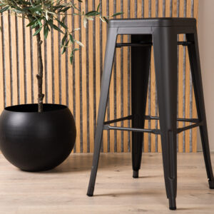 Tempe – Chaise de bar – Gris foncé – 43 x 76 x 43 cm