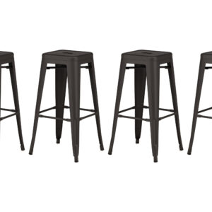 Tempe – Chaise de bar – Gris foncé – 43 x 76 x 43 cm