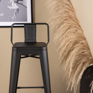 Tempe – Chaise de bar – Noir – 40 x 94 x 36 cm