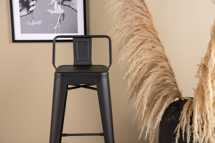 Tempe – Chaise de bar – Noir – 40 x 94 x 36 cm