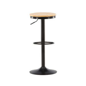 Conway – Chaise de bar – Noir, Naturel – 37 x 80 x 37 cm