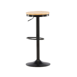Conway – Chaise de bar – Noir, Naturel – 37 x 80 x 37 cm