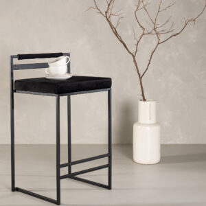 Opelika – Chaise de bar – Noir – 41 x 80 x 45 cm