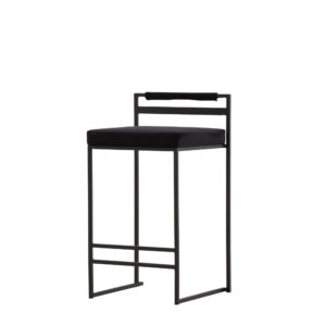 Opelika – Chaise de bar – Noir – 41 x 80 x 45 cm