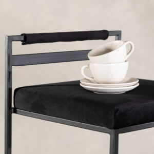 Opelika – Chaise de bar – Noir – 41 x 80 x 45 cm