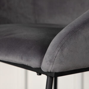 Velvet – Chaise de bar – Noir, Gris foncé – 57 x 97 x 59 cm