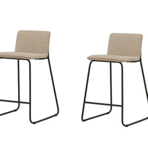 Bisbee – Chaise de bar – Beige, Noir – 50 x 85 x 41 cm