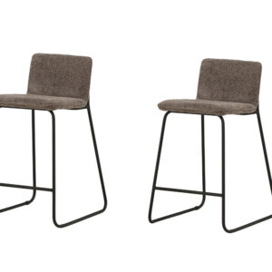 Bisbee – Chaise de bar – Noir, Gris foncé – 50 x 85 x 41 cm
