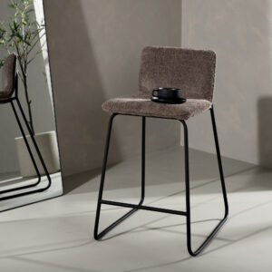 Bisbee – Chaise de bar – Noir, Gris foncé – 50 x 85 x 41 cm