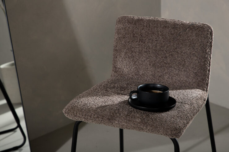 Bisbee – Chaise de bar – Noir, Gris foncé – 50 x 85 x 41 cm