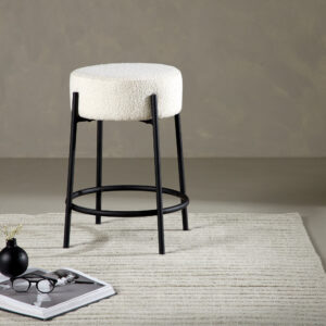 Tucson – Chaise de bar – Noir, Blanc – ⌀50 cm