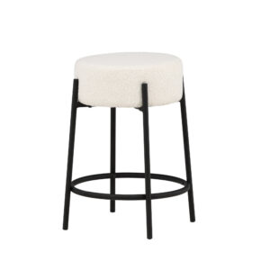 Tucson – Chaise de bar – Noir, Blanc – ⌀50 cm