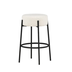 Tucson – Chaise de bar – Noir, Blanc – ⌀41 cm