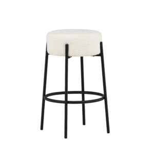 Tucson – Chaise de bar – Noir, Blanc – ⌀41 cm