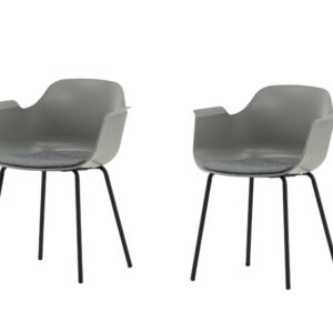 Comfort – Chaise de salle à manger – Noir, Gris – 52 x 80 x 61 cm