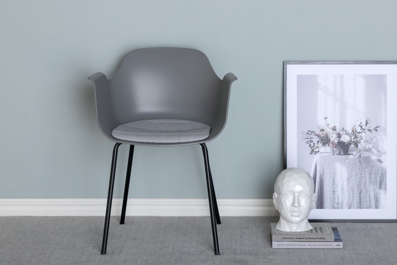 Comfort – Chaise de salle à manger – Noir, Gris – 52 x 80 x 61 cm