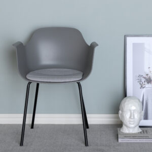 Comfort – Chaise de salle à manger – Noir, Gris – 52 x 80 x 61 cm