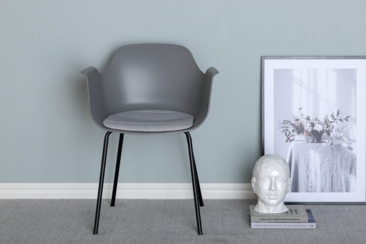 Comfort – Chaise de salle à manger – Noir, Gris – 52 x 80 x 61 cm