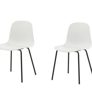 Arctic – Chaise de salle à manger – Noir, Blanc – 48 x 82 x 49 cm