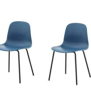 Arctic – Chaise de salle à manger – Noir, Bleu – 48 x 82 x 49 cm