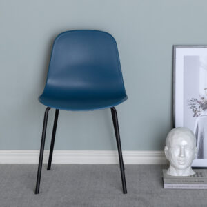 Arctic – Chaise de salle à manger – Noir, Bleu – 48 x 82 x 49 cm