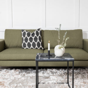 Bolero – Canapé 3 places – Noir, Vert – 88 x 84 x 215 cm