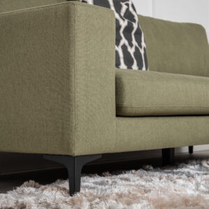 Bolero – Canapé 3 places – Noir, Vert – 88 x 84 x 215 cm