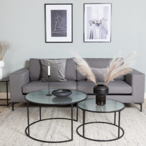 Bolero – Canapé 3 places – Noir, Gris – 88 x 84 x 215 cm